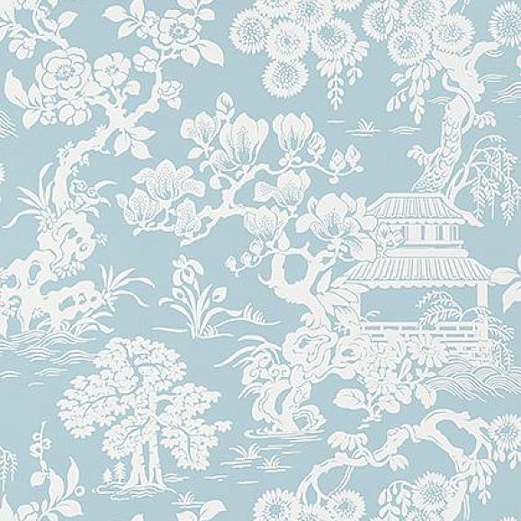 Обои Thibaut T13303 Japanese Garden Spa Blue