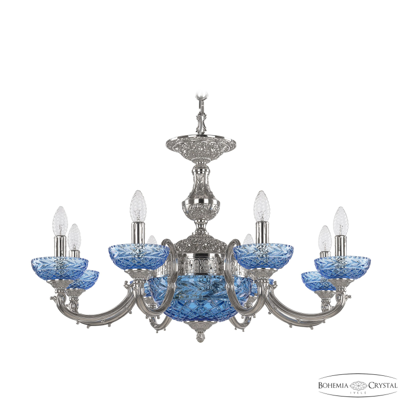 Подвесная люстра Bohemia Ivele Crystal Verona 72209P/8/210 Ni P Aquamarine/M-1F