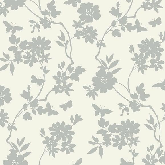 Обои York DT5023 Flutter Vine White/Silver