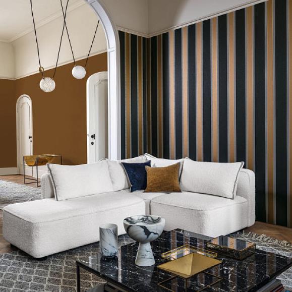 Обои Casamance 75712548 Auteuil Noir/doré