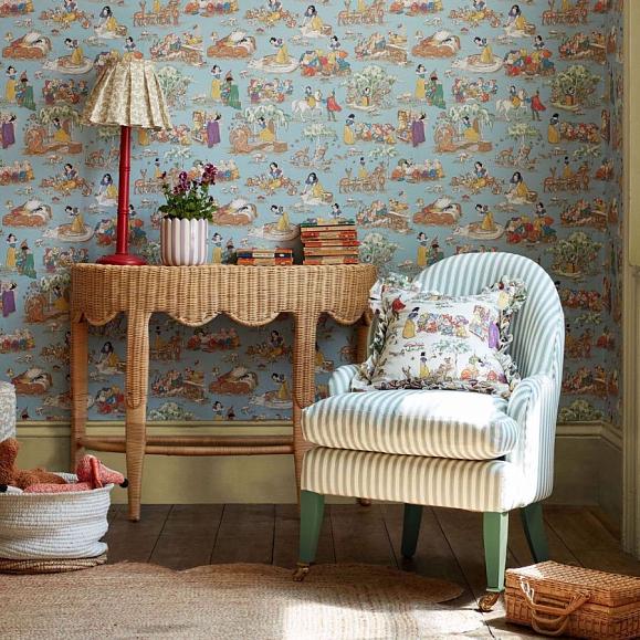Обои Sanderson 217274 Snow White Puddle Blue