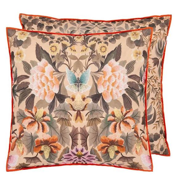 Подушка CCDG1385, Ikebana Damask, Coral, Designers Guild 50 x 50см