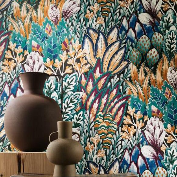 Обои Casamance 75162858 Avicennia Noir/Topaze