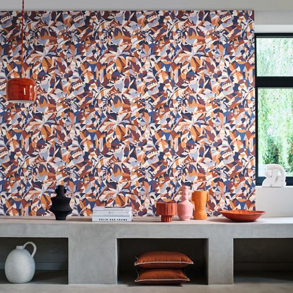 Обои Casamance 75881018 Plongeon Marine/terracotta