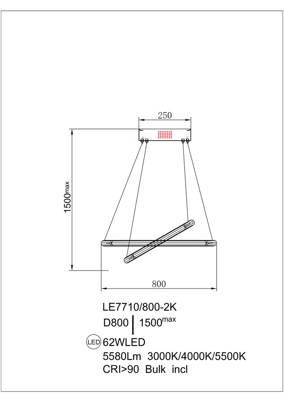 Подвесная люстра Ani LE7710/800-2K Gold