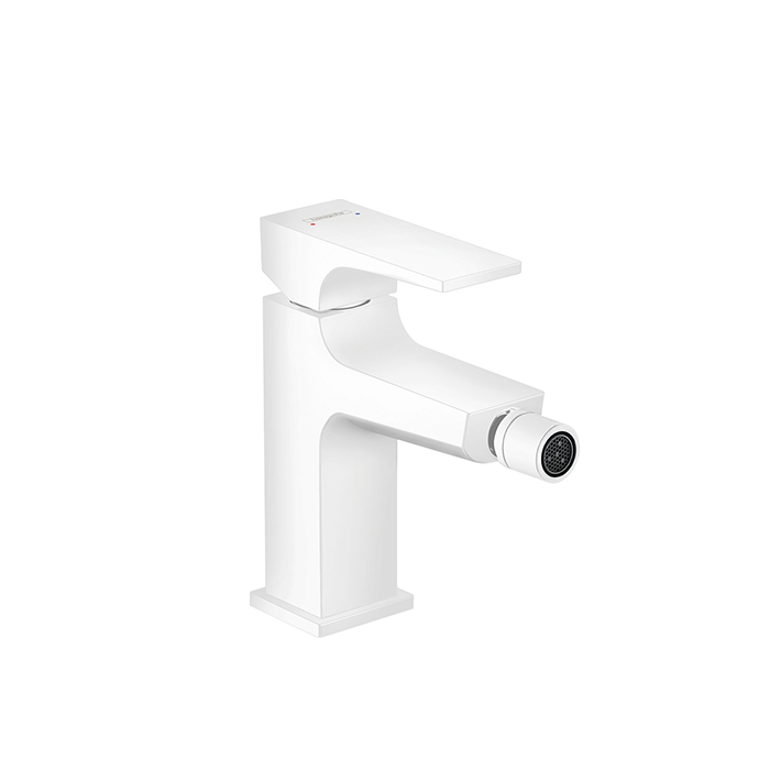 Hansgrohe Metropol Смеситель для биде на 1 отв, с донным клапаном, излив 129мм, цвет: белый матовый