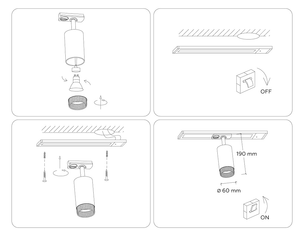 Трековый однофазный светильник Ambrella Light Track System GL5161
