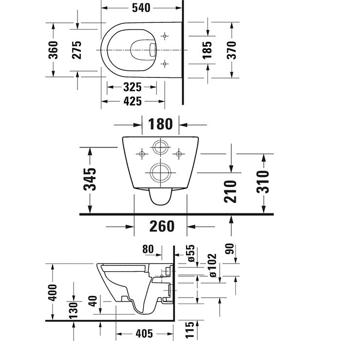 Duravit D-Neo Унитаз подвесной 37x54 см, безободковый, в комплекте с сиденьем, цвет: белый