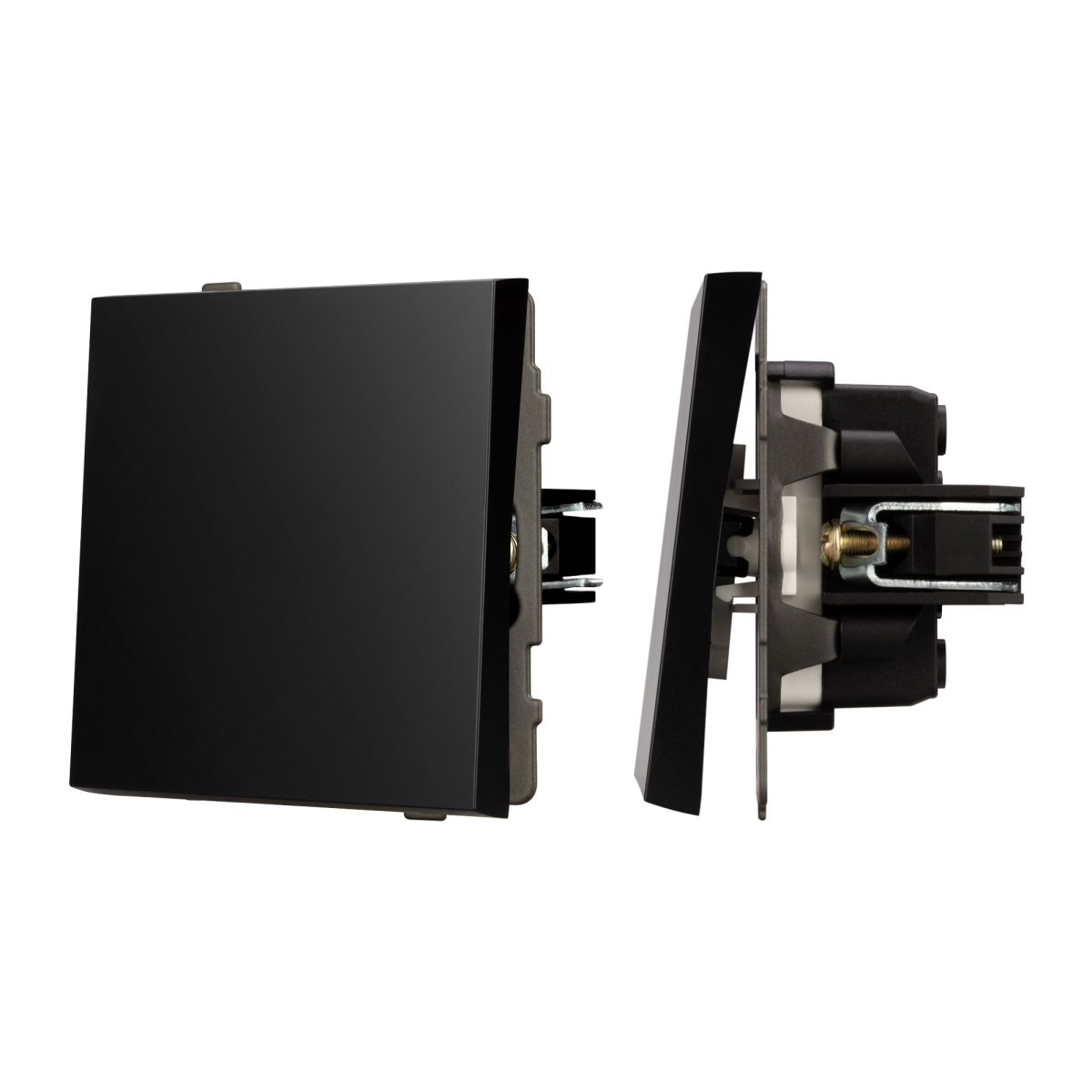 Механизм выключателя одноклавишный перекрёстный Arlight SWT-TENDO-MKX1-PL-BK (230V, 10A) 054055
