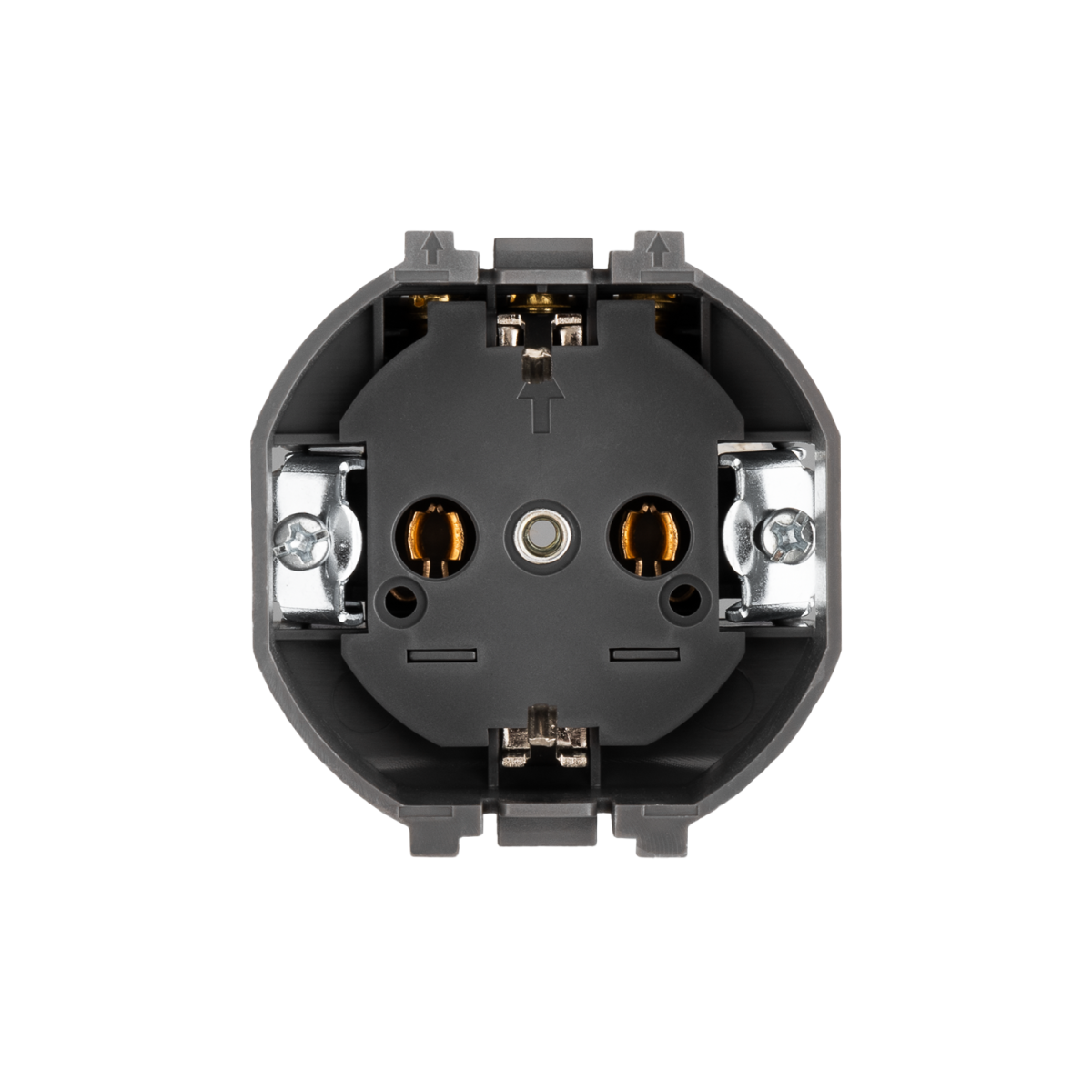 Розетка SETE 1-ая с/з с/у, со шторками 16А антрацит IP20/IP44 KRANZ KR-79-0701-4