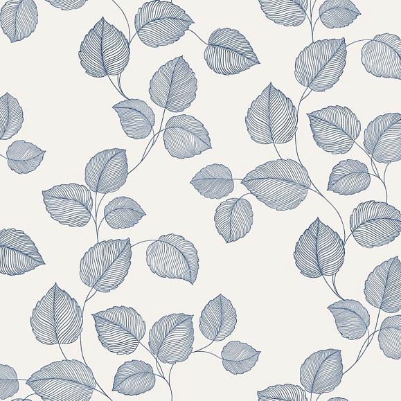 Обои Paper&Ink BL70122 Linework Leaves Navy