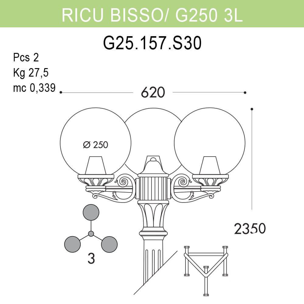 Уличный фонарь Fumagalli Ricu Bisso/G250 G25.157.S30.AYE27