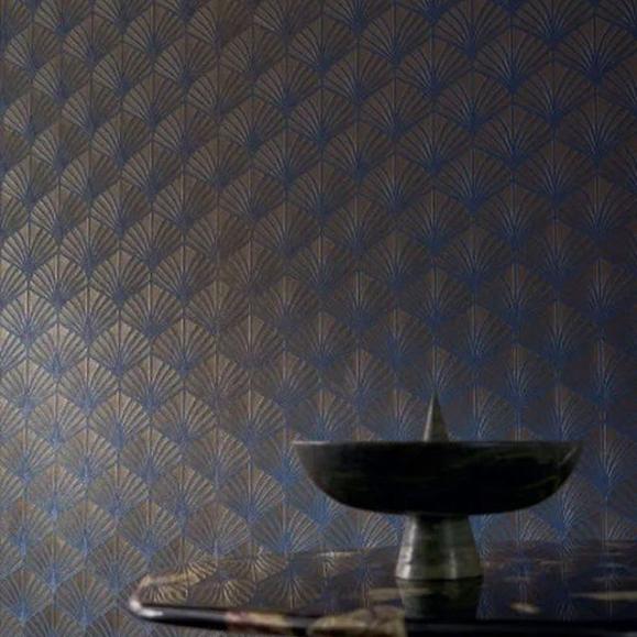 Обои Casamance 76651630 Nereides Bleu roi/doré