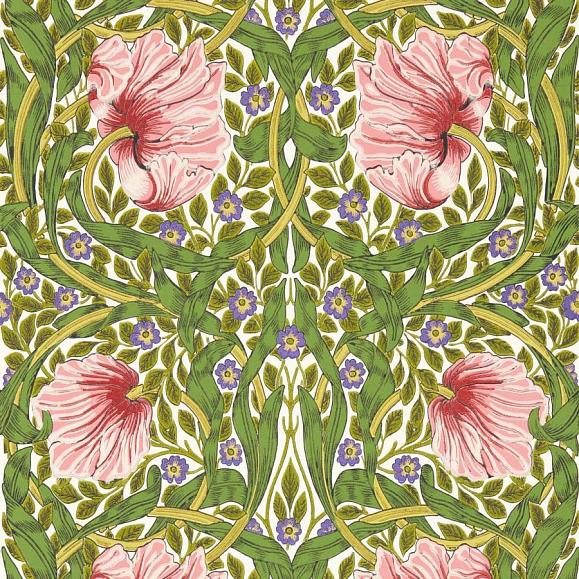 Обои Morris 217333 Pimpernel Sap Green/Strawberry