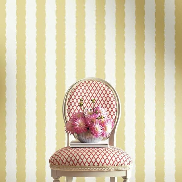 Обои York GR6016 Scalloped Stripe Yellow