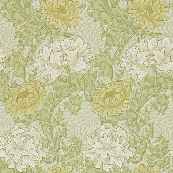 Обои Morris 212545 Chrysanthemum Pale Olive