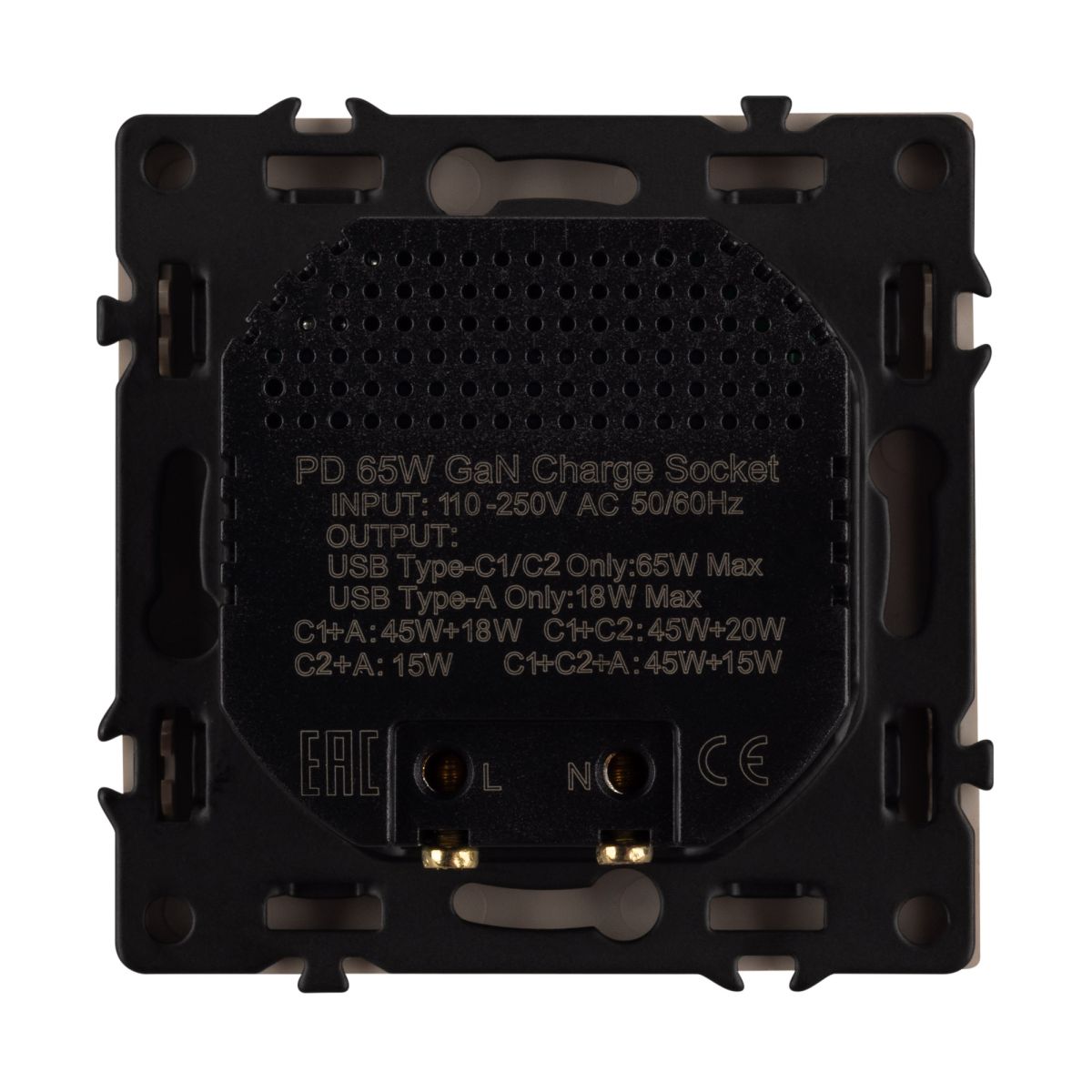 Механизм розетки с быстрой USB зарядкой Arlight SCT-NOBE-MUACC-SFPL-FC-CA (65W, QC3) 061835