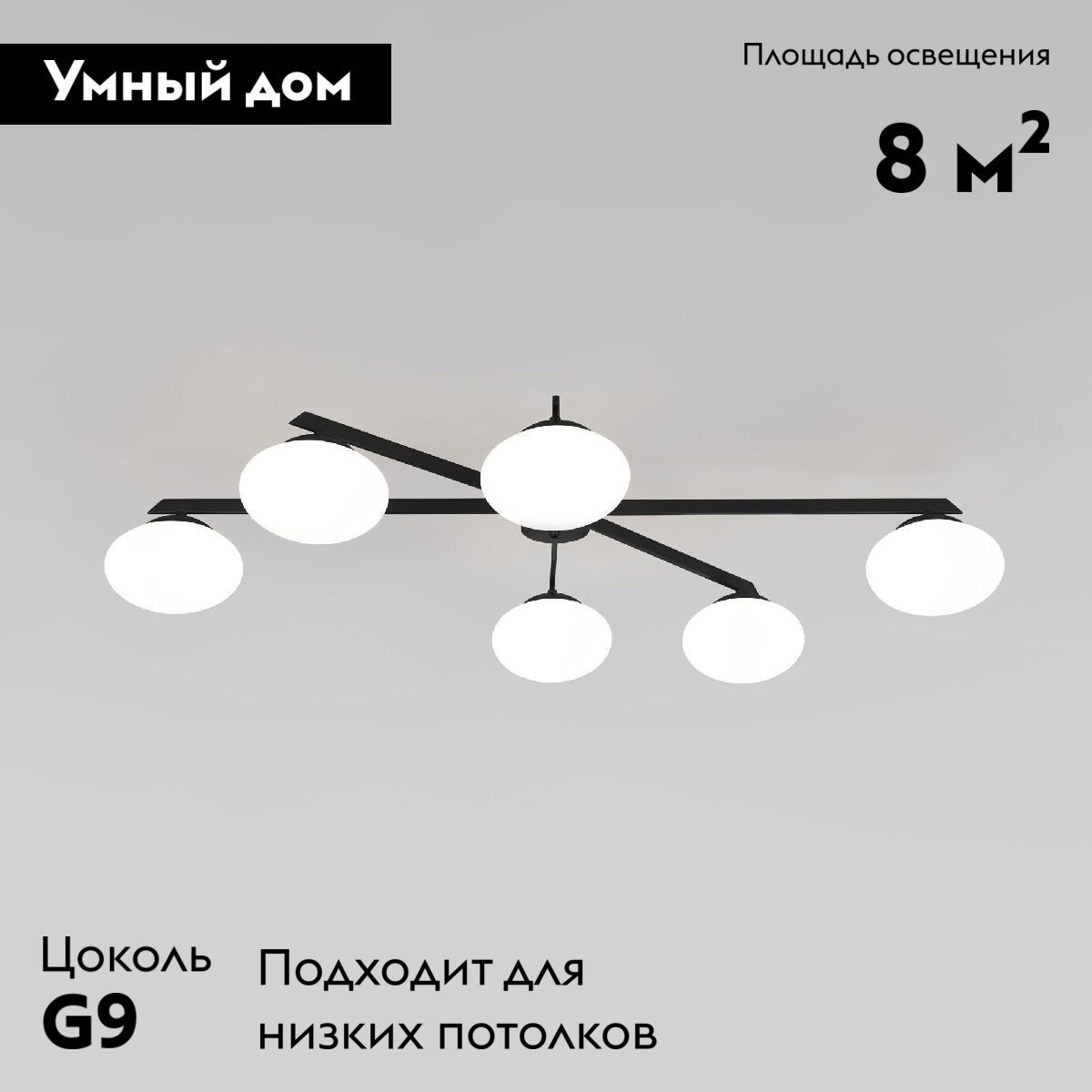 Потолочная люстра Eurosvet Opaline 70220/6 черный a065765