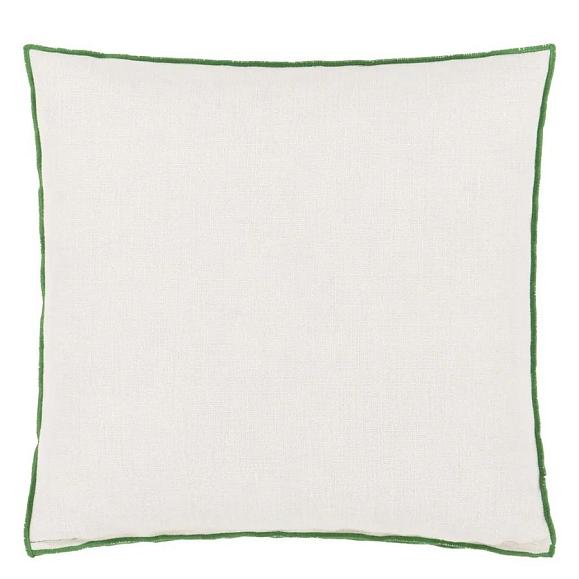 Подушка CCDG1475, Brera Lino, Alabaster with Emerald overlocked edge, Designers Guild 43 x 43см