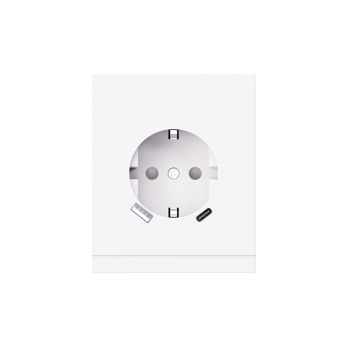 Розетка SETE 1-ая с/з с/у з/ш 16А с USB A+C быстрой зарядки 5В/3А жемчуг IP20/IP44 KRANZ KR-79-0704-1