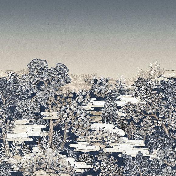 Панно Emil & Hugo 296524 Tokushima Garden Blue Print