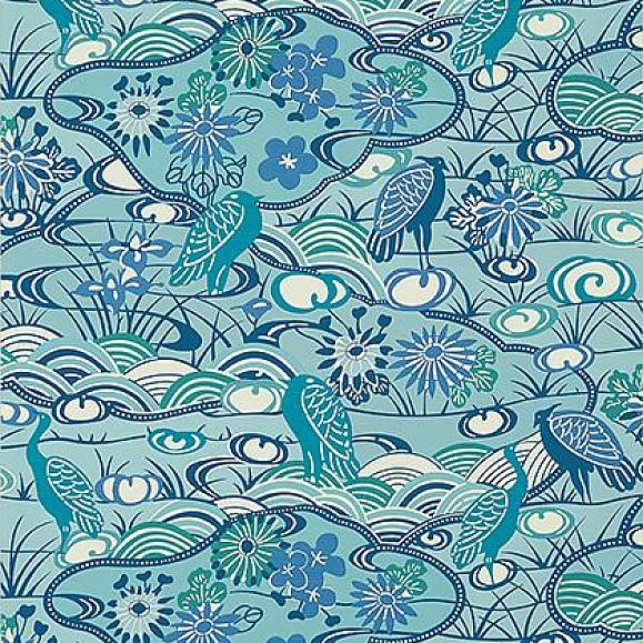 Обои Thibaut T13333 Heron Stream Turquoise