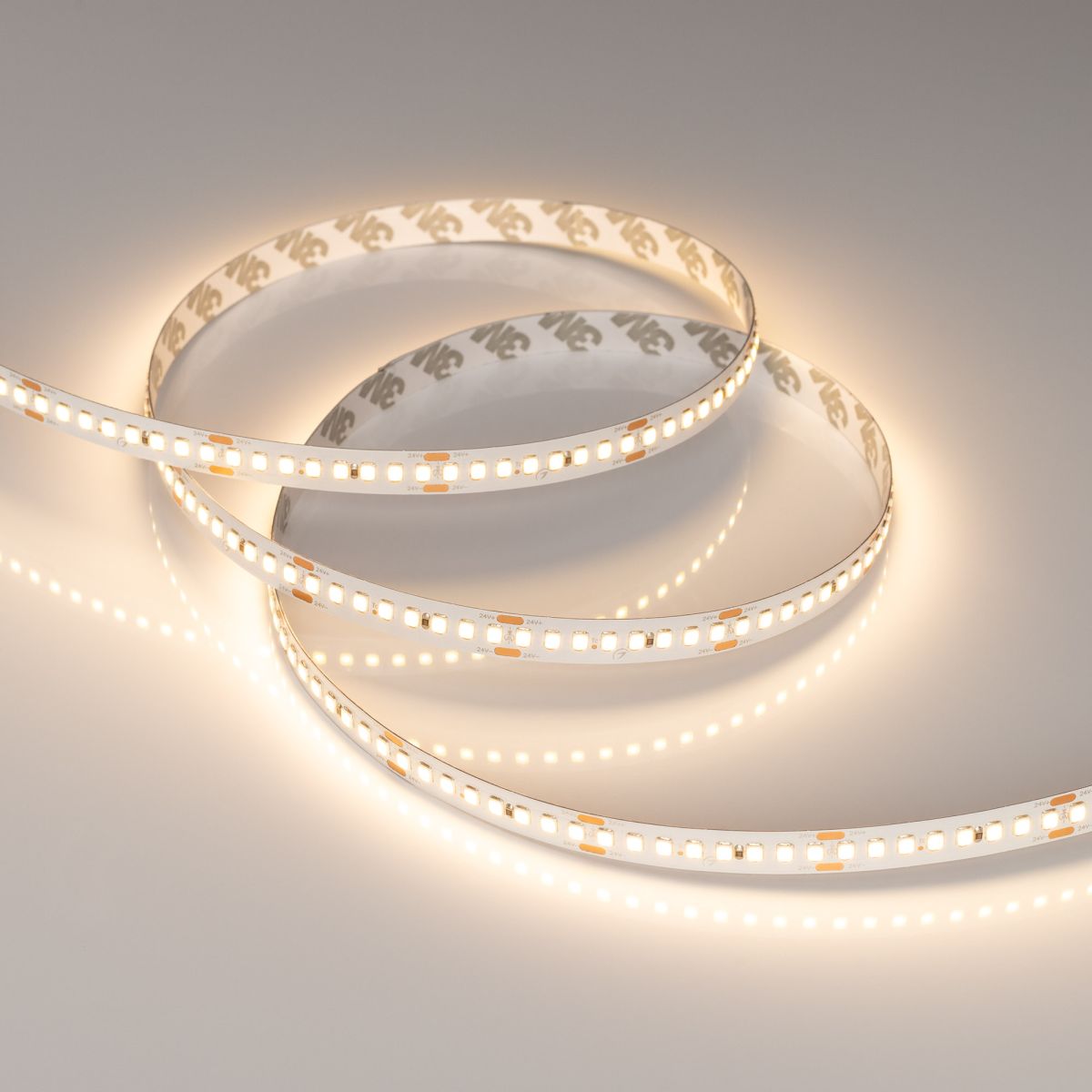 Светодиодная лента Arlight RT-A192-10mm 24V Warm3000 (17.6 W/m, IP20, 5m) (высок.эфф.150 лм/Вт) 038775(1)