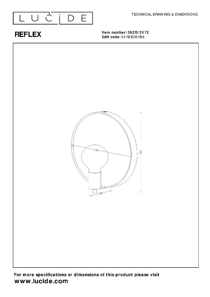 Зеркало с подсветкой Lucide Reflex 36213/31/72