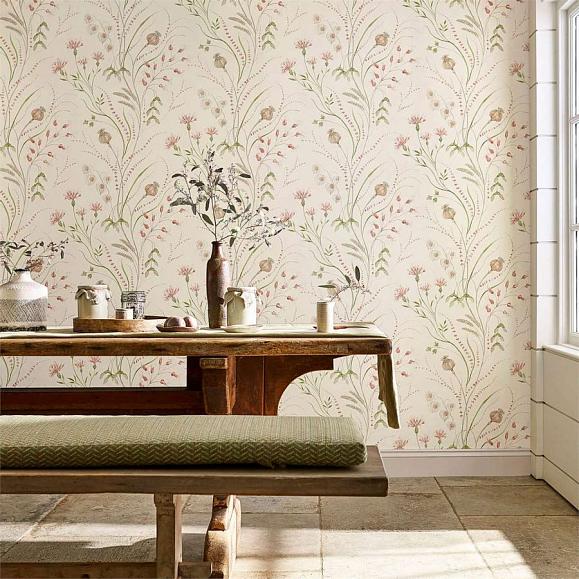 Обои Sanderson 216495 Summer Harvest Claret/Olive