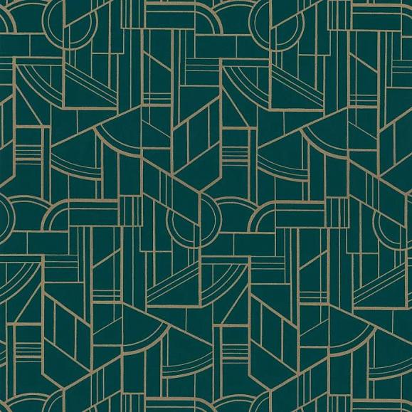 Обои Casamance 76292956 Cinetique Vert canard/dore