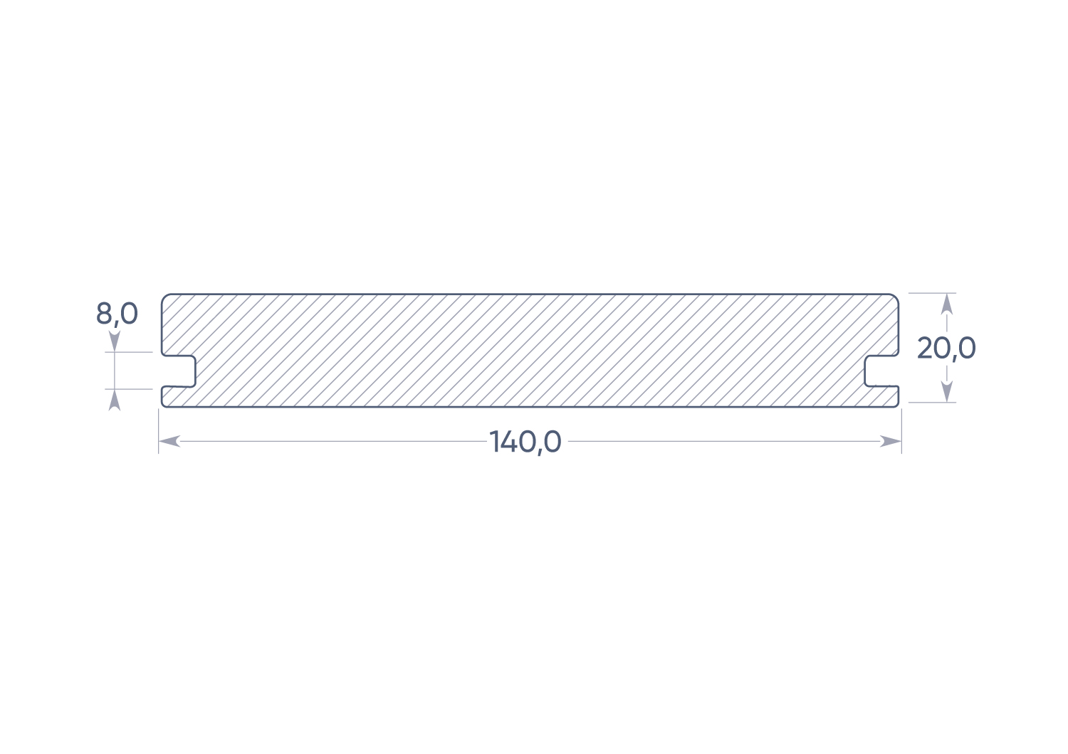 Террасная доска NauticPrime Бамбук / Bamboo, 140*20*2200мм