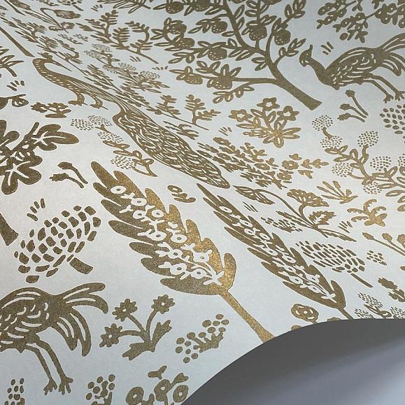 Обои York RP7371 Menagerie Toile White & Metallic Gold