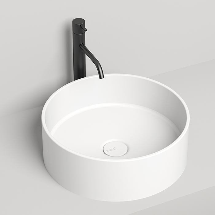 Salini Armonia 02 Раковина накладная 45х45х15cм, без отв., без перелива, S-Stone, цвет: белый матовый