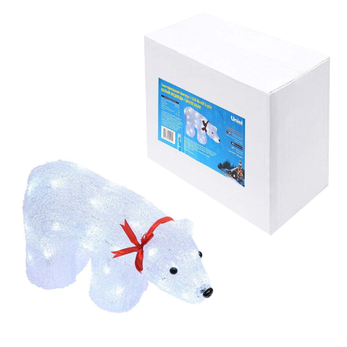 Фигура белый медведь Uniel ULD-M3423-040/STA WHITE IP20 WHITE BEAR 07954