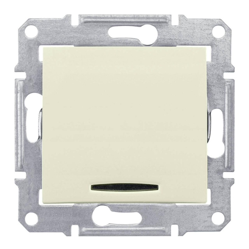 Переключатель одноклавишный с синей подсветкой Schneider Electric Sedna 16A 250V SDN1500247