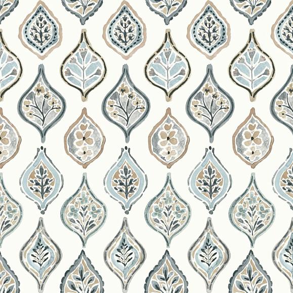 Обои York MN1854 Marketplace Motif White/Neutral/Blue