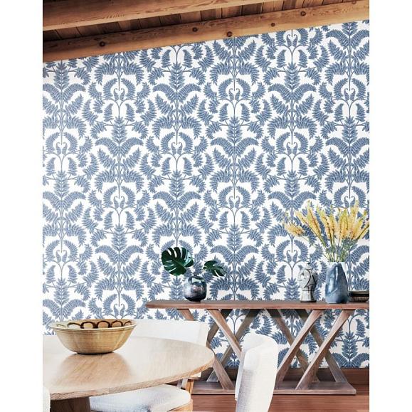 Обои York DM4962 Royal Fern Damask Blue