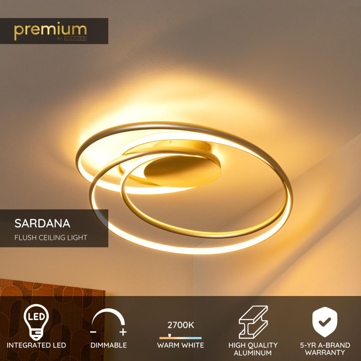 Потолочный светильник Lucide Sardana 52100/54/02