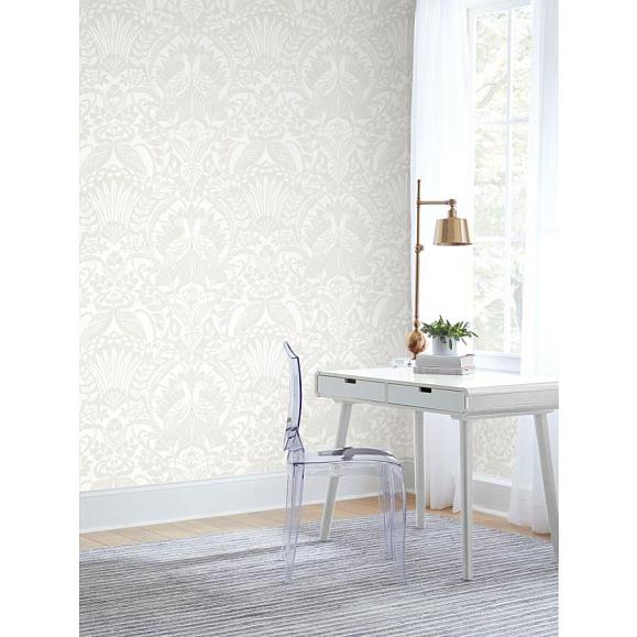 Обои York BW3932 Egret Damask Neutral/White