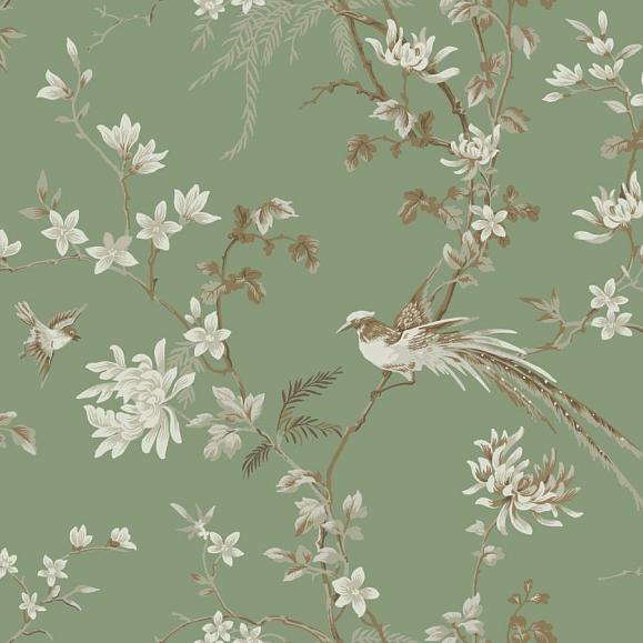 Обои York KT2175 Bird And Blossom Chinoserie Green