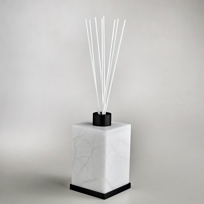 3SC Baster Square Ароматический диффузор, настольный, цвет: алебастр/Black Metal Brushed PVD
