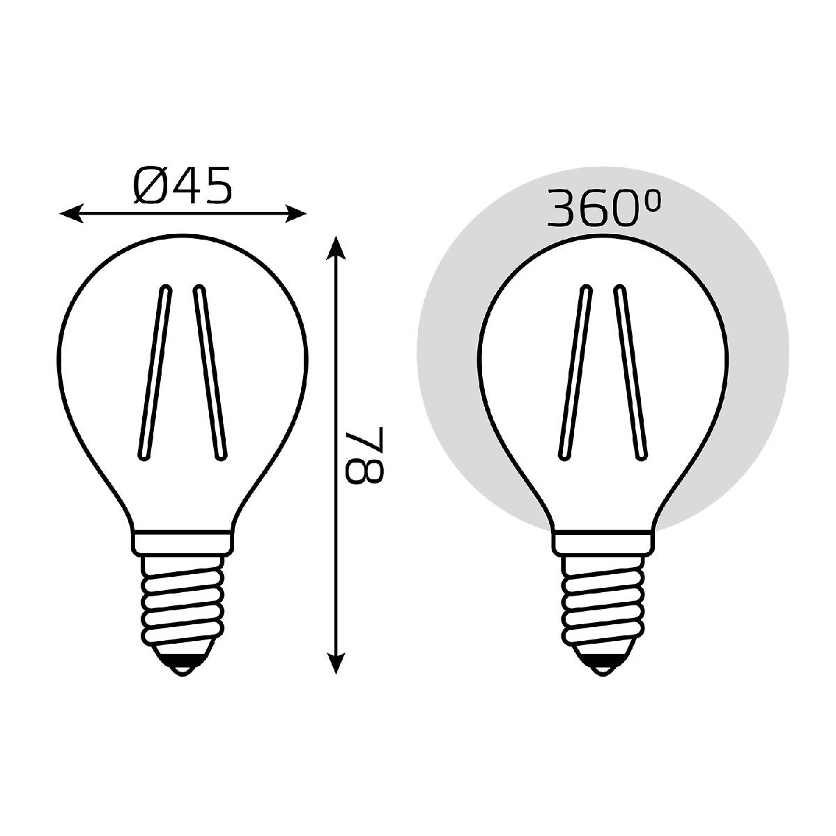 Лампа светодиодная Gauss Filament Elementary E14 10W 4100K 52120