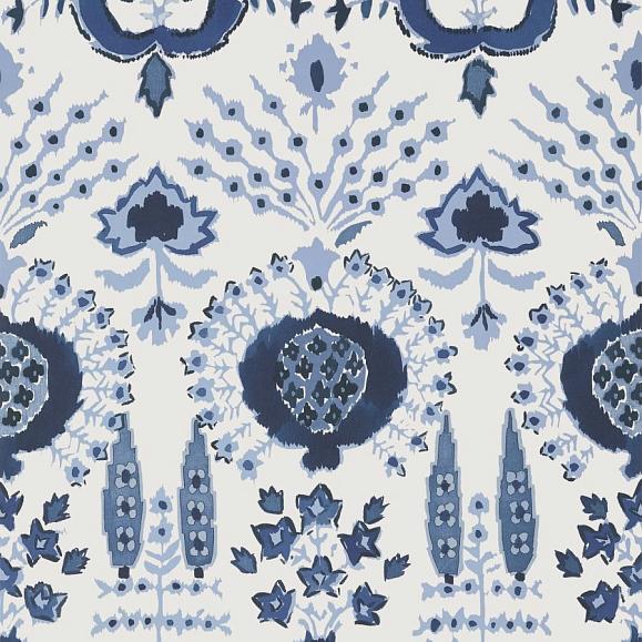 Обои Thibaut T16239 Mendoza Blue and White