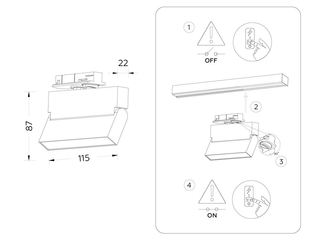 Трековый однофазный светильник Ambrella Light Track System GL6803