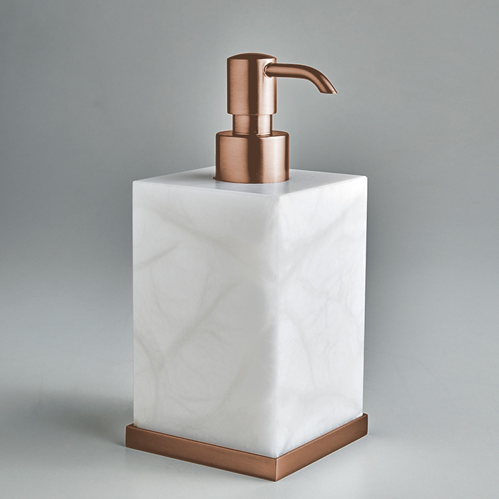 3SC Baster Square Дозатор для жидкого мыла, настольный, цвет: алебастр/Warm Brushed Bronze PVD