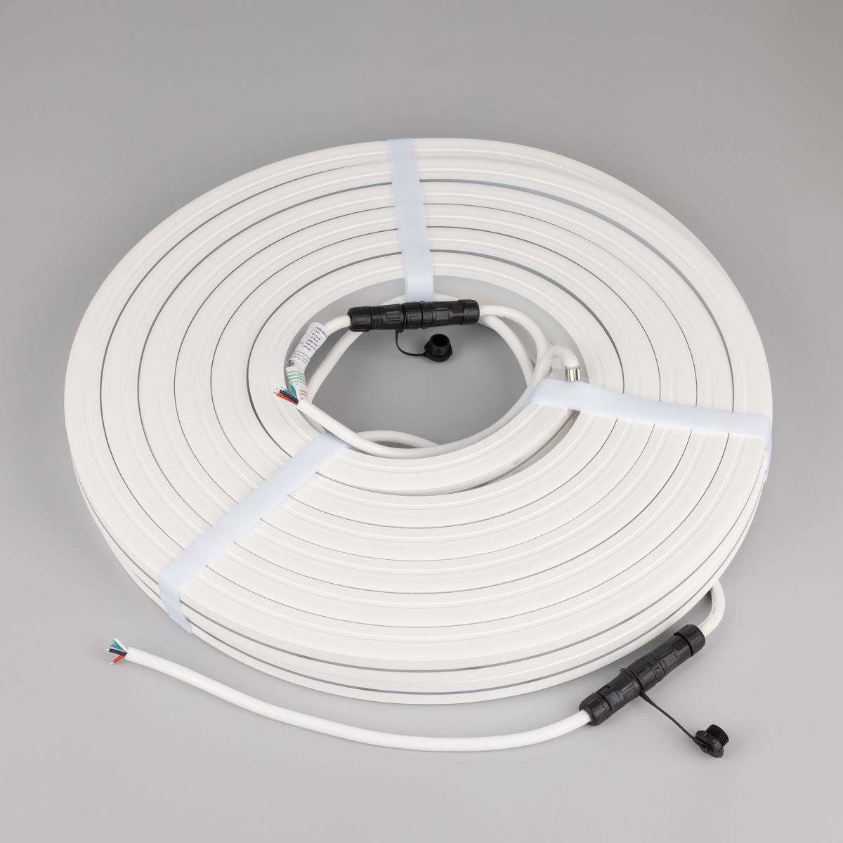 Светодиодная лента герметичная Arlight MOONLIGHT-PRO-TOP-X336-20x20mm 24V RGBW-Day (12 W/m, IP67, 10m, wire x2) (Вывод боковой) 054987