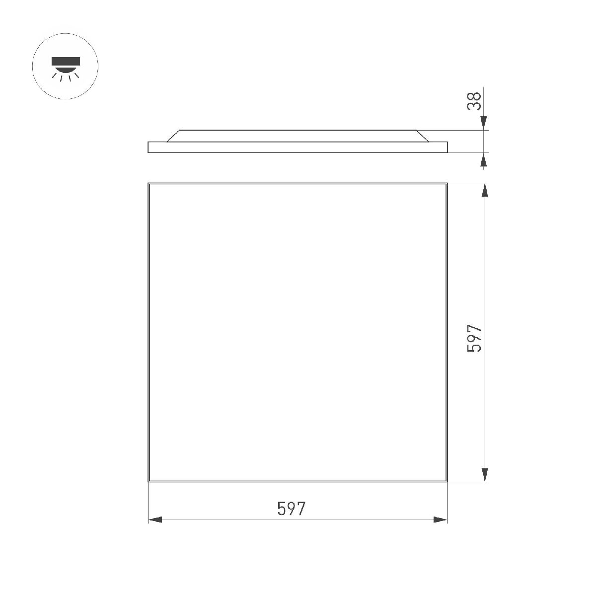 Встраиваемая светодиодная панель Arlight DL-TITAN-FRAMELESS-S600x600-40W Warm3000 050241