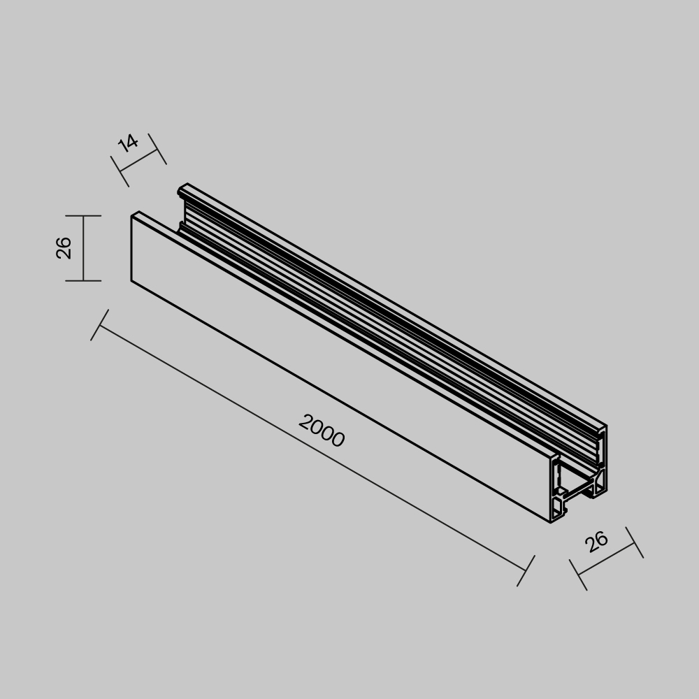Шинопровод низкопрофильный накладной Maytoni Magnetic track system Exility TRXMN034-412B