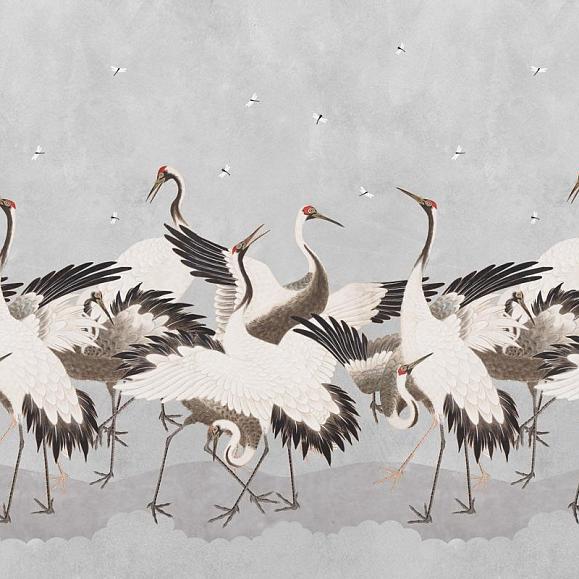 Панно Hygge Wall H11402 Dancing Cranes Grey