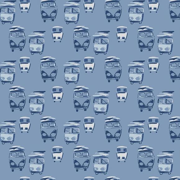 Обои Paper&Ink BL70812 Retro VW Buses Navy